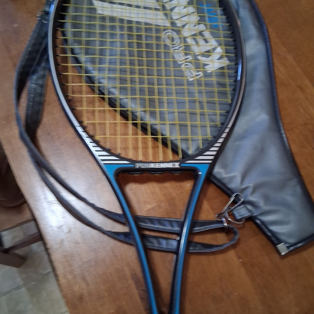 Prince Tennis Racket in Blue, Black and Yellow